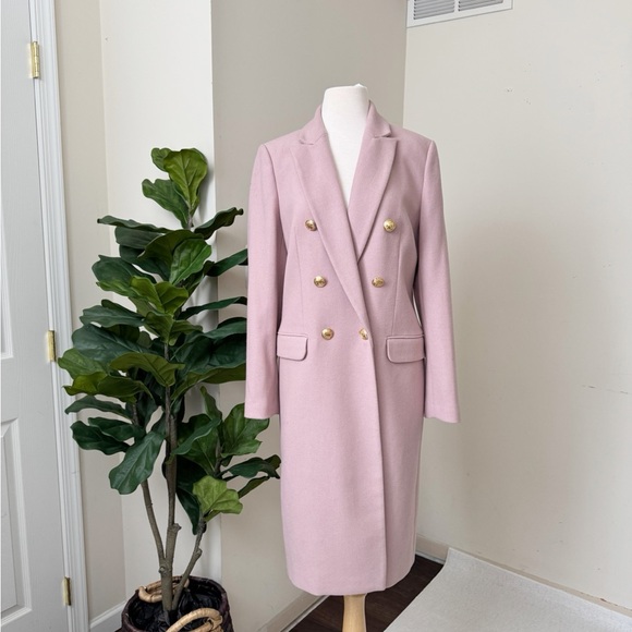 Women's Pink Wool Blend Coat - Picture 12 of 16